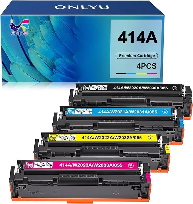 ONLYU Compatible Toner Cartridge Replacement for HP 414A 414X W2020A Used with HP Color Laserjet Pro MFP M479fdw M454dn M479fdn M454dw Toner Printer (Black Cyan Yellow Magenta, 4-Pack)