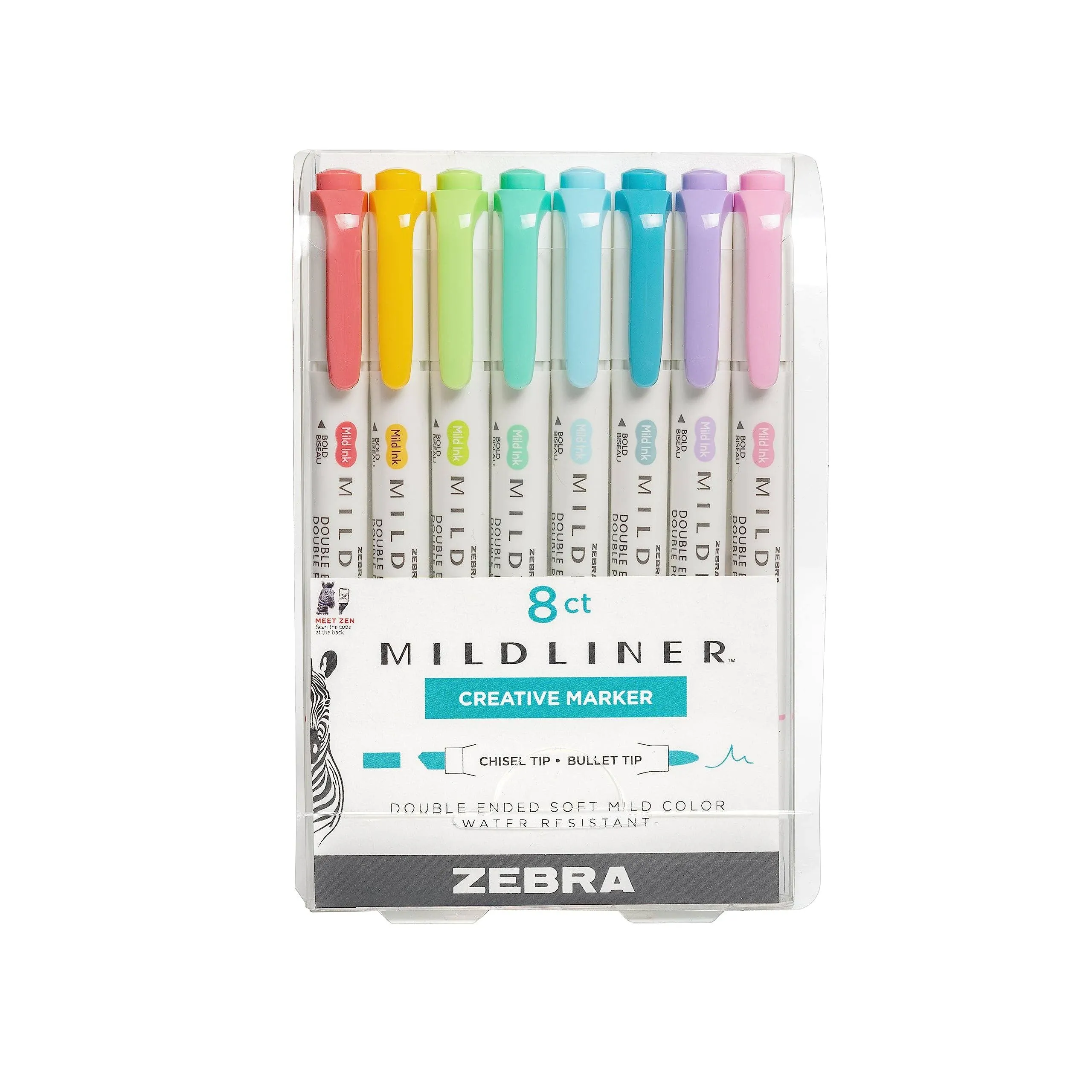 Zebra Pen Mildliner Double Ended Highlighter Set, Broad and Fine Point Tips, Assorted Refresh and Friendly Ink Colors, 10-Pack