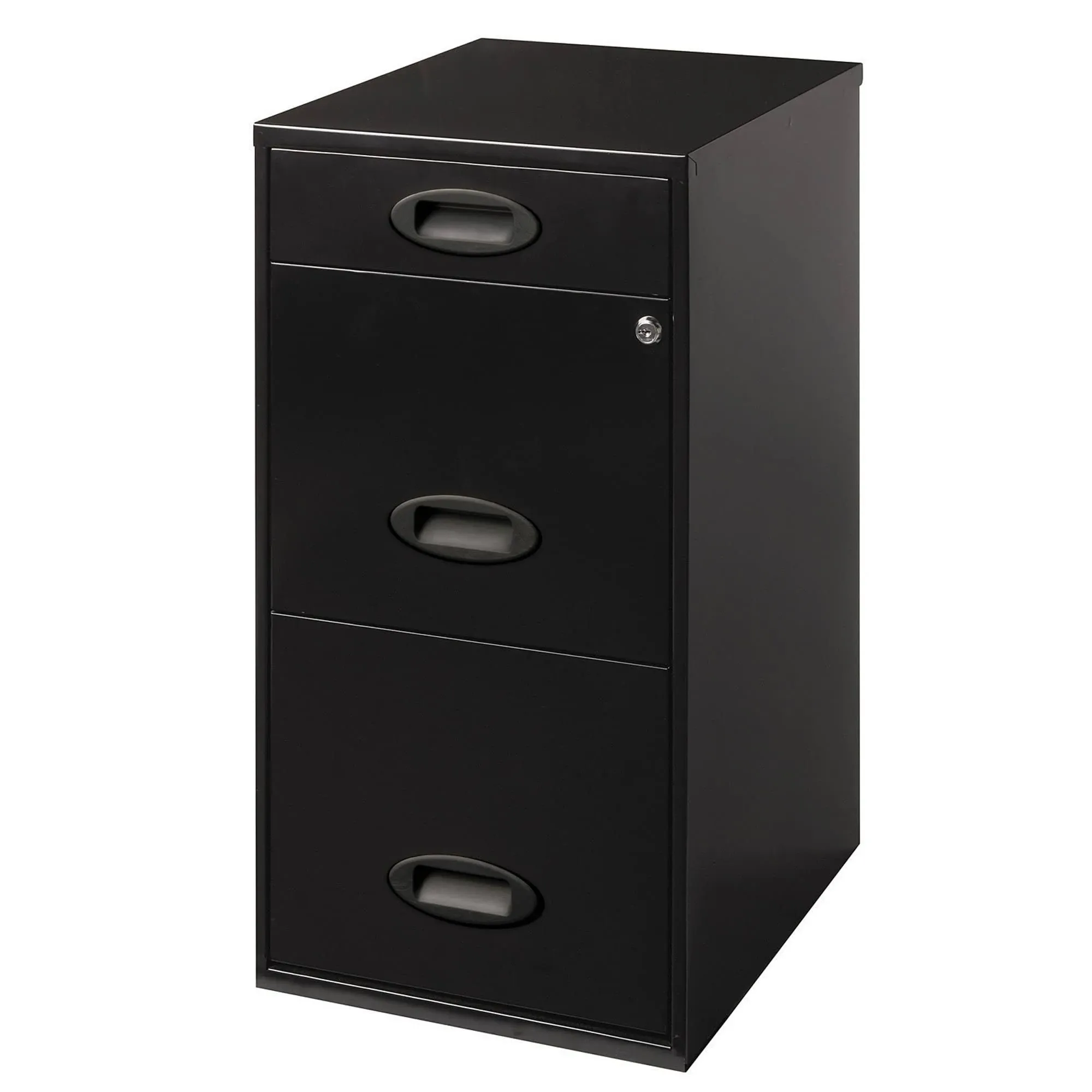 Realspace Soho 18"D 3-Drawer Organizer Vertical File Cabinet Black