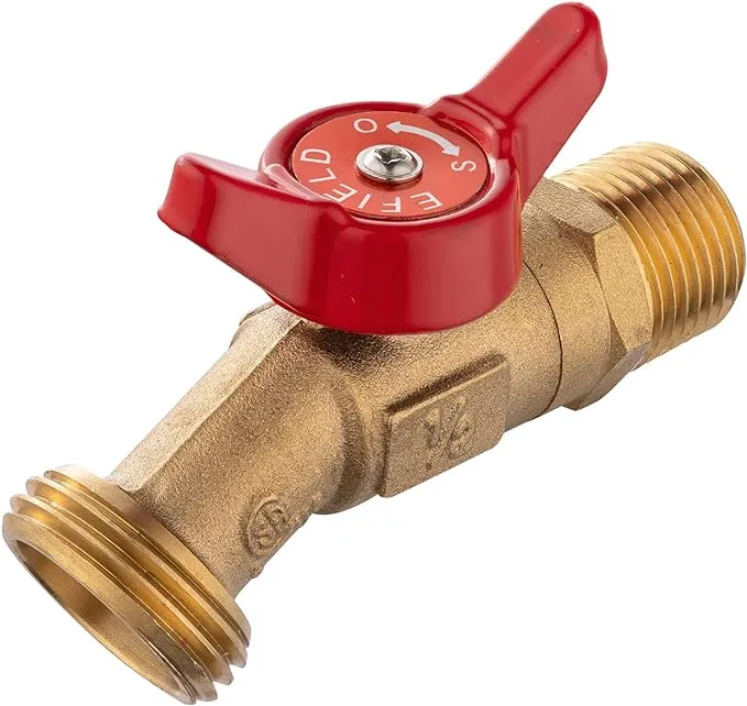 EFIELD 1/4-Turn Brass Sillcock Hose Bibb Valve 3/4" male NPT Inlet ×3/4" male GHT ...