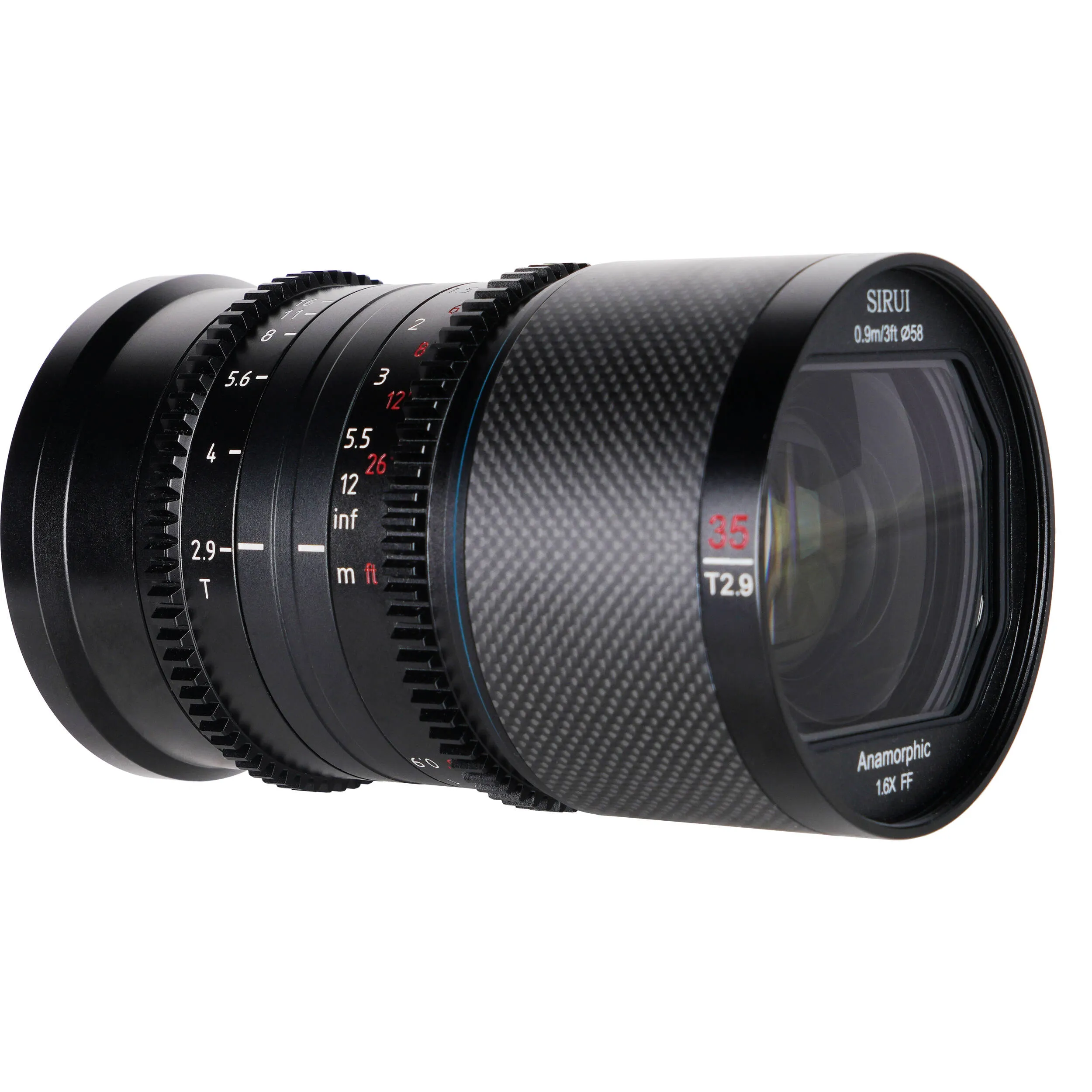 SIRUI Saturn 35mm T2.9 1.6X Full Frame Carbon Fiber Anamorphic Lens, Lightweight Cinema Lens for Drones, Handheld Gimbal Stabilizers (E Mount, Natural Flare)