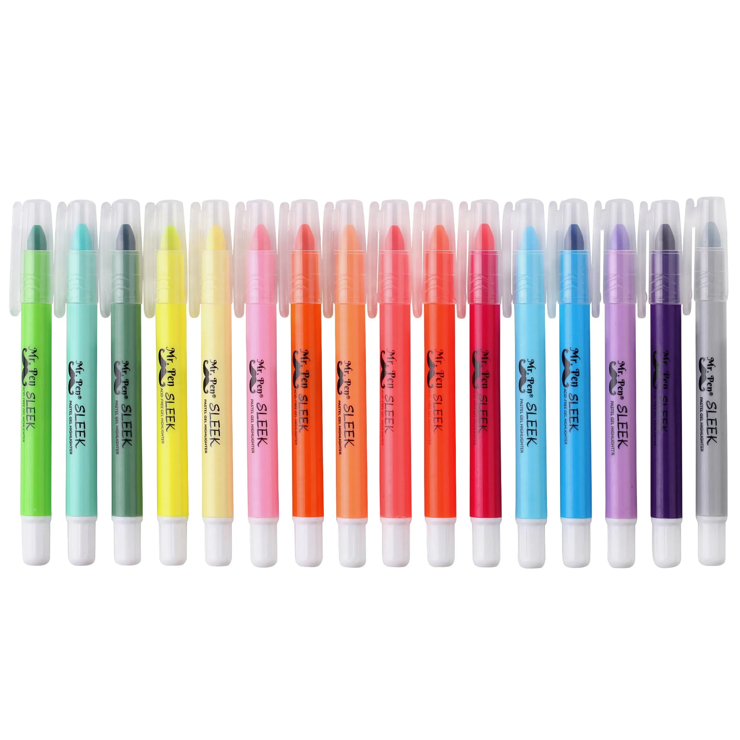 Mr. Pen- No Bleed Gel Highlighter, 16 Pcs (8 Pastel Colors and 8 Vibrant Colors), Bible Highlighters, Highlighters Assorted Colors, Gel Highlighters