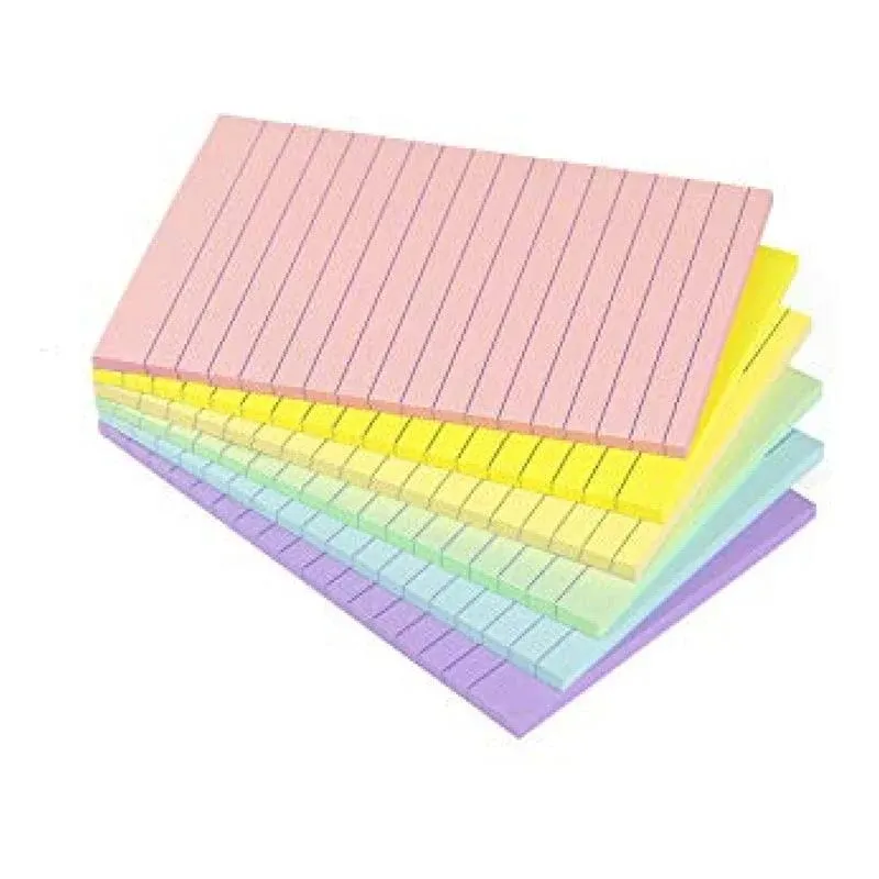 Lined Sticky Notes 4X6 in Pastel Ruled Post Stickies Colorful Super Sticking Pow