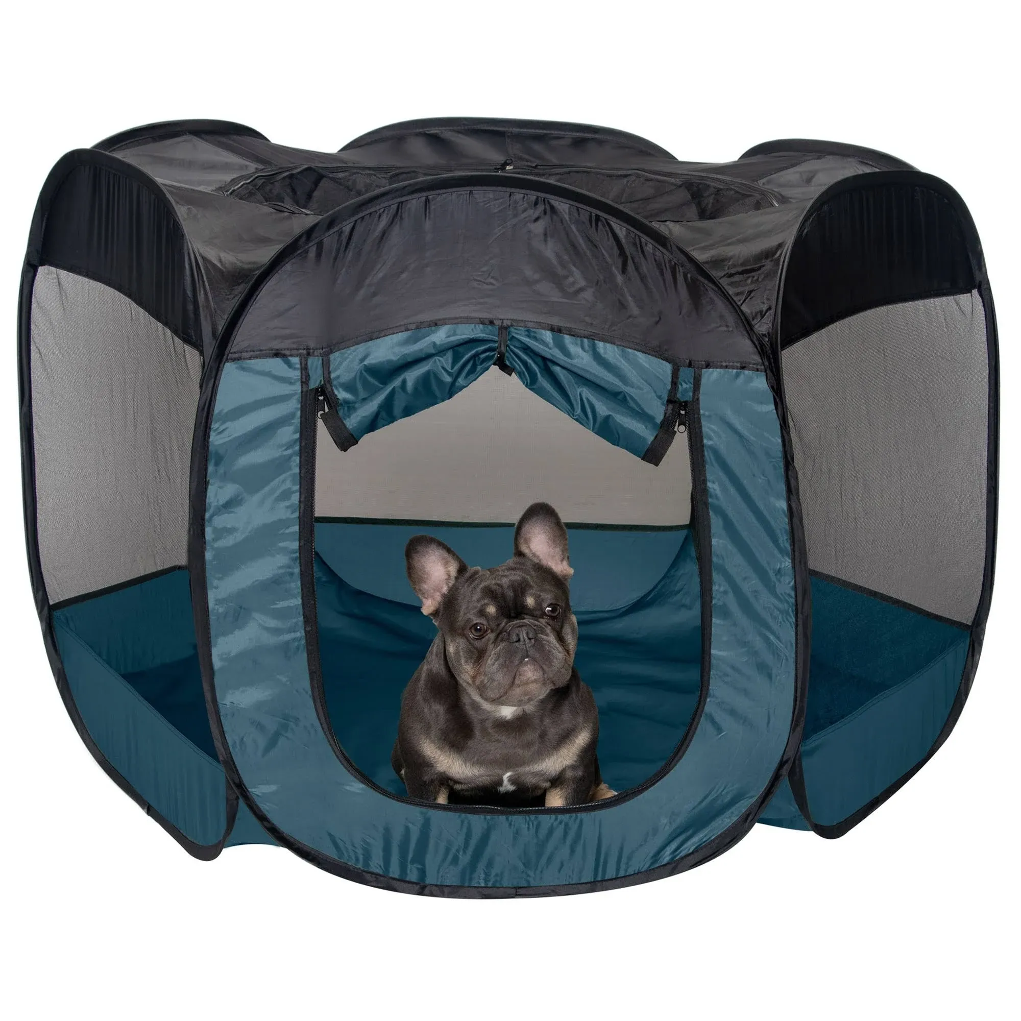 Furhaven Pet Playpen - Large, Sailor Blue