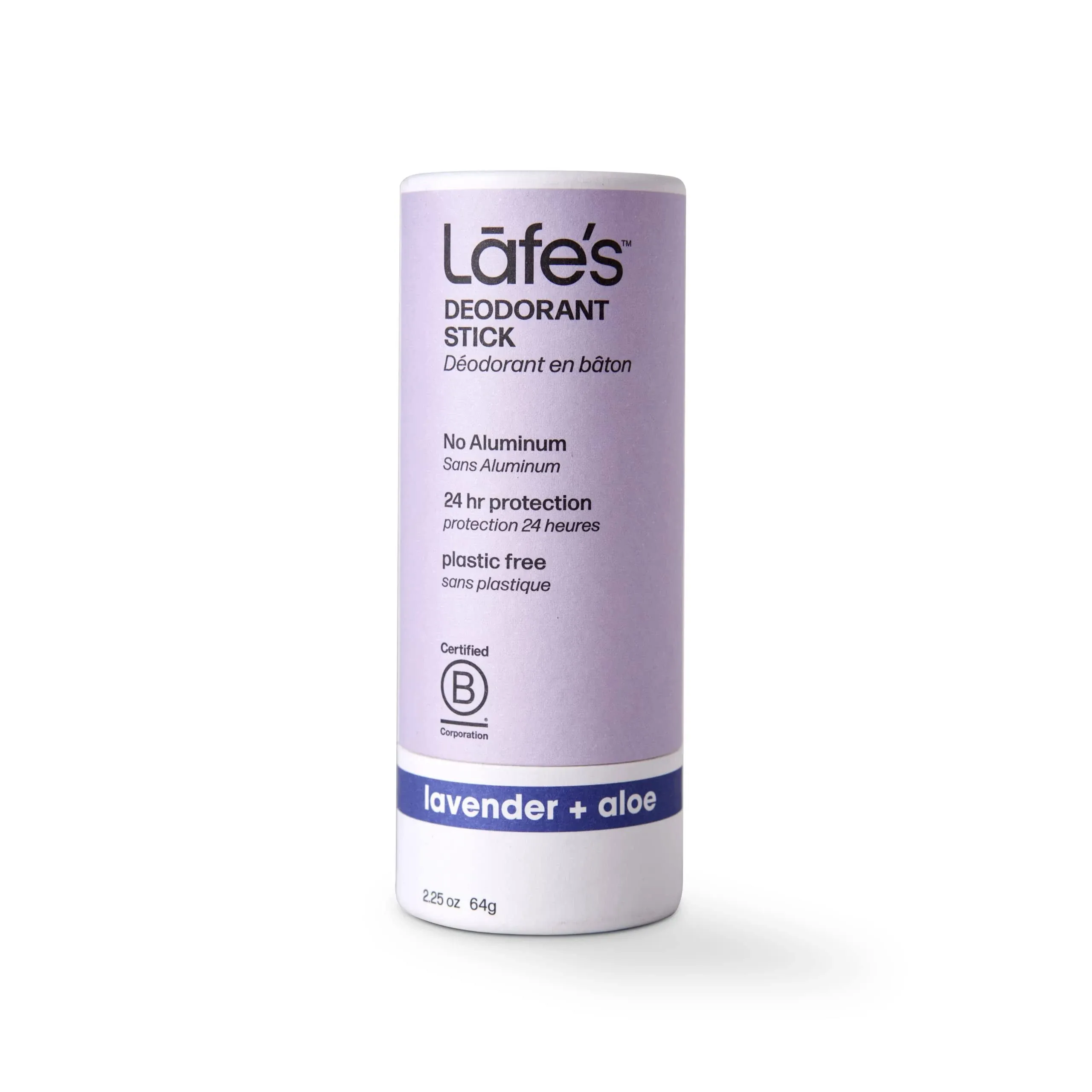 "Lafes Natural Body Care, Lafe's Plastic-Free Stick Lavender + Aloe, 2.25 Oz"