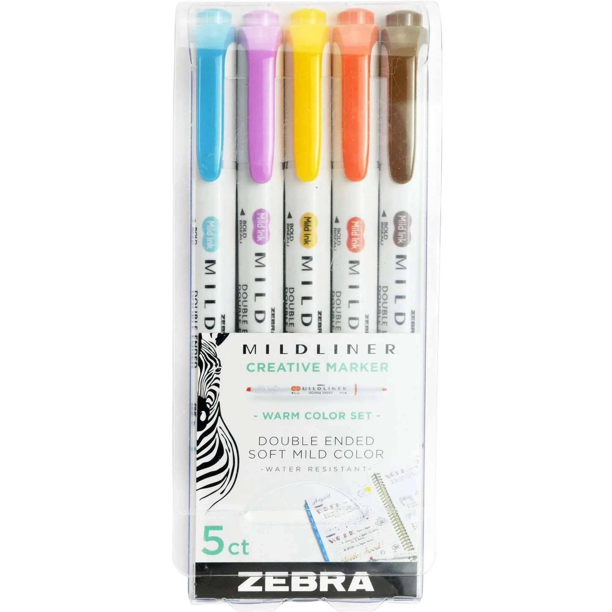 Zebra Pen Desert Set, Includes 5 Mildliner Highlighters and 5 Mildliner Brush Pens, Assorted Desert Ink Colors, 10-Pack