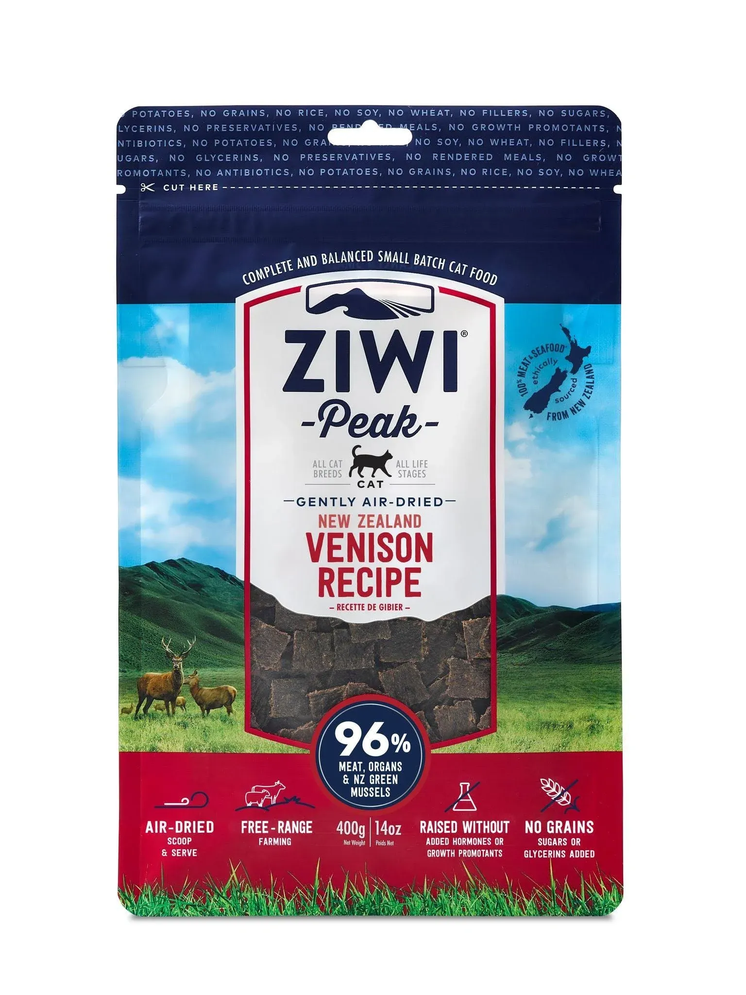 ZiwiPeak Daily-Cat Cuisine Air-Dried Cat Food, Venison - 14 oz bag