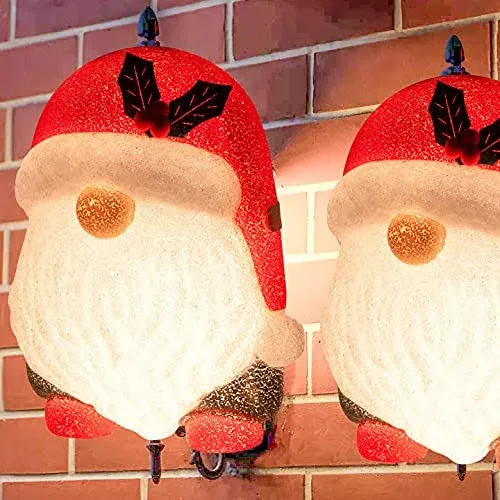 2 Pack Christmas Santa Claus Porch Light Cover Decorations for Holiday Door Decor