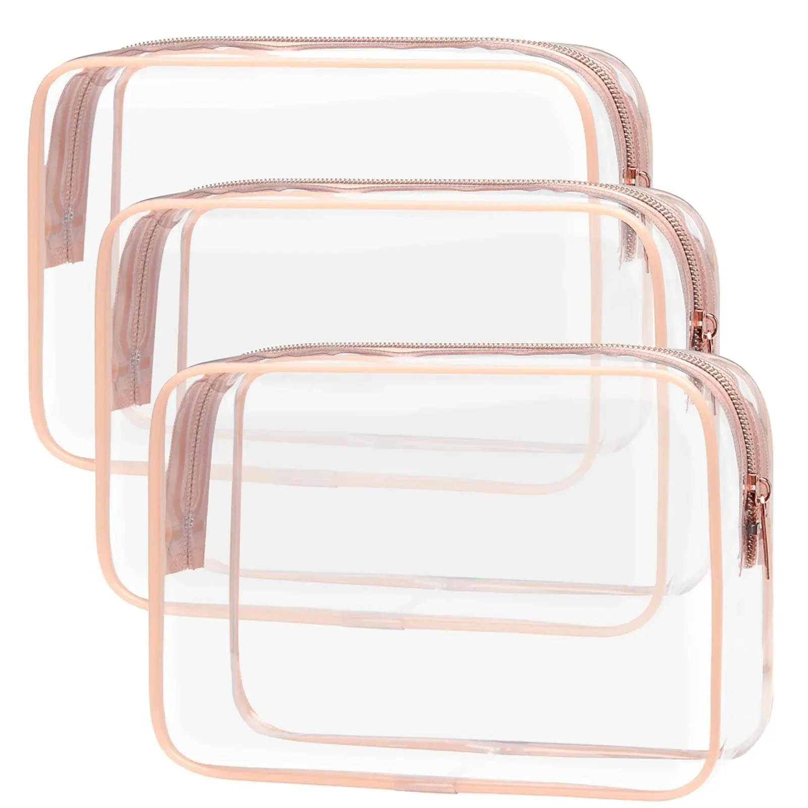 Clear Makeup Bag With Zipper 3 Pack Beauty Clear Cosmetic Bag Tsa Approved Toile