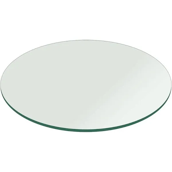 Fab Glass and Mirror Round Glass Table Top Thick Tempered Polish