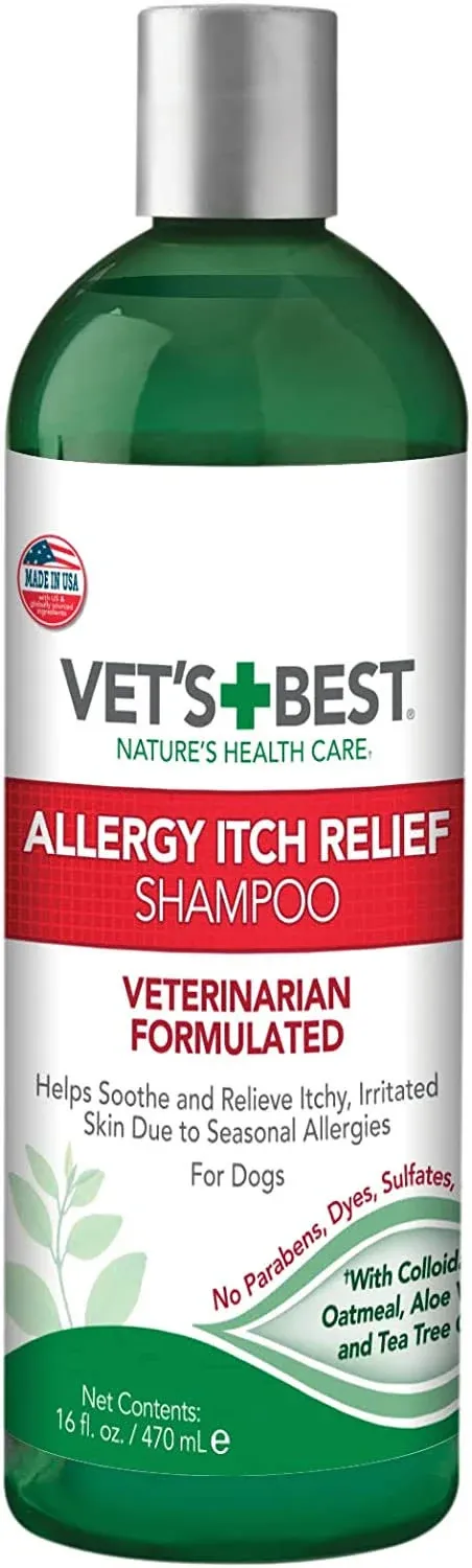 Vet&#039;s Best Allergy Itch Relief Dog Shampoo | Cleans and Relieves Discomfort from