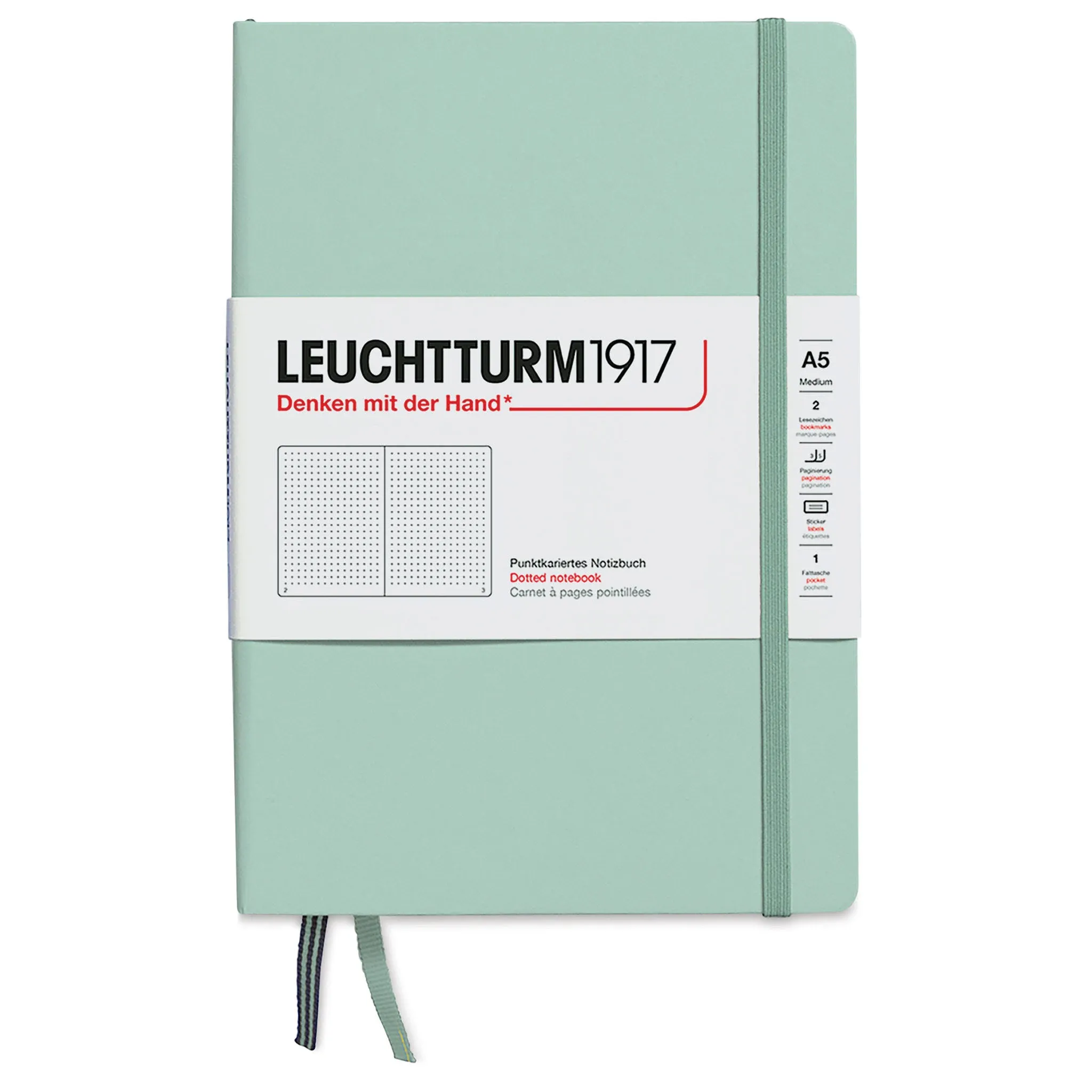 Leuchtturm1917 A5 Medium Hardcover Dotted Notebook - Mint Green