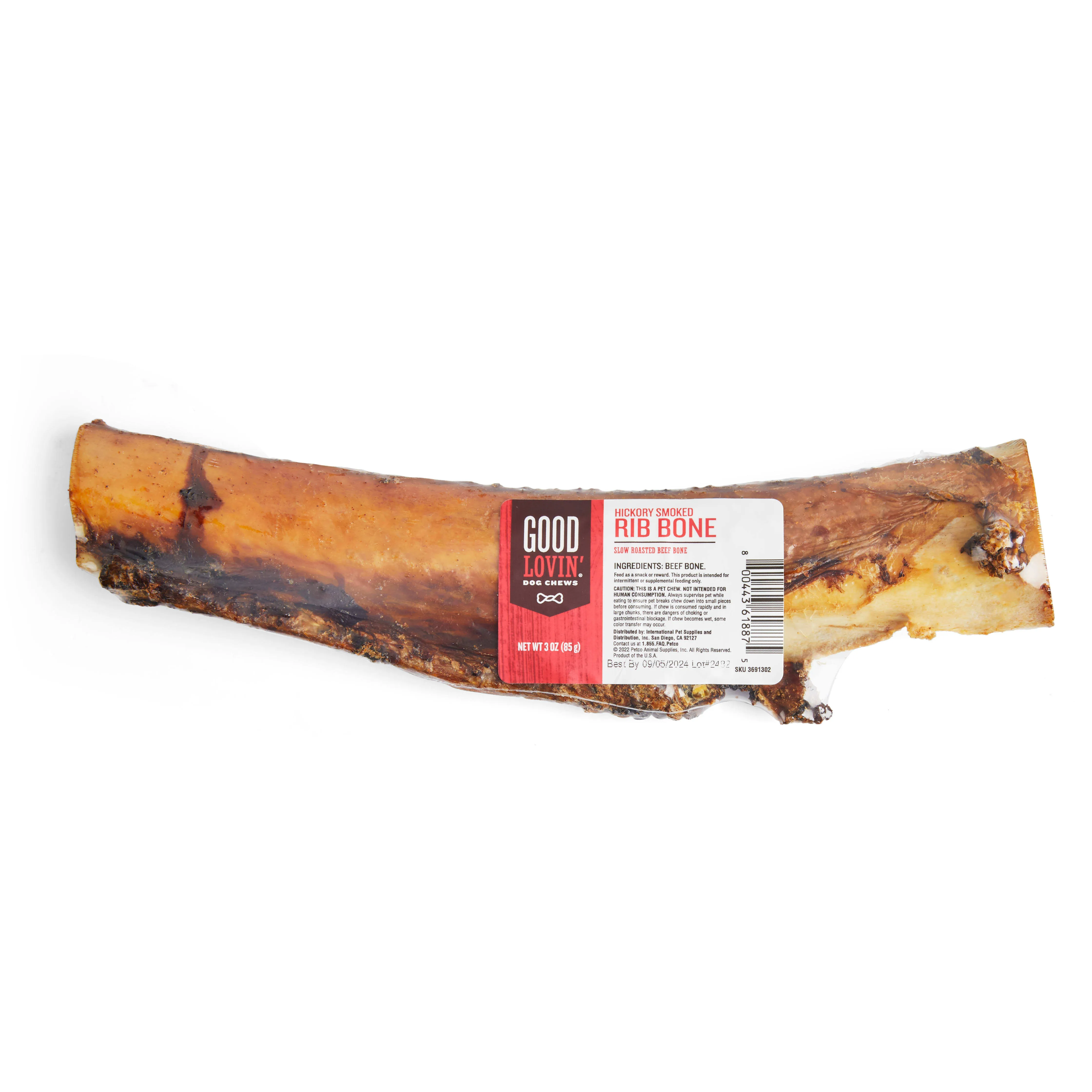 Good Lovin' Hickory Smoked Rib Bone Dog Chew, 3 oz.