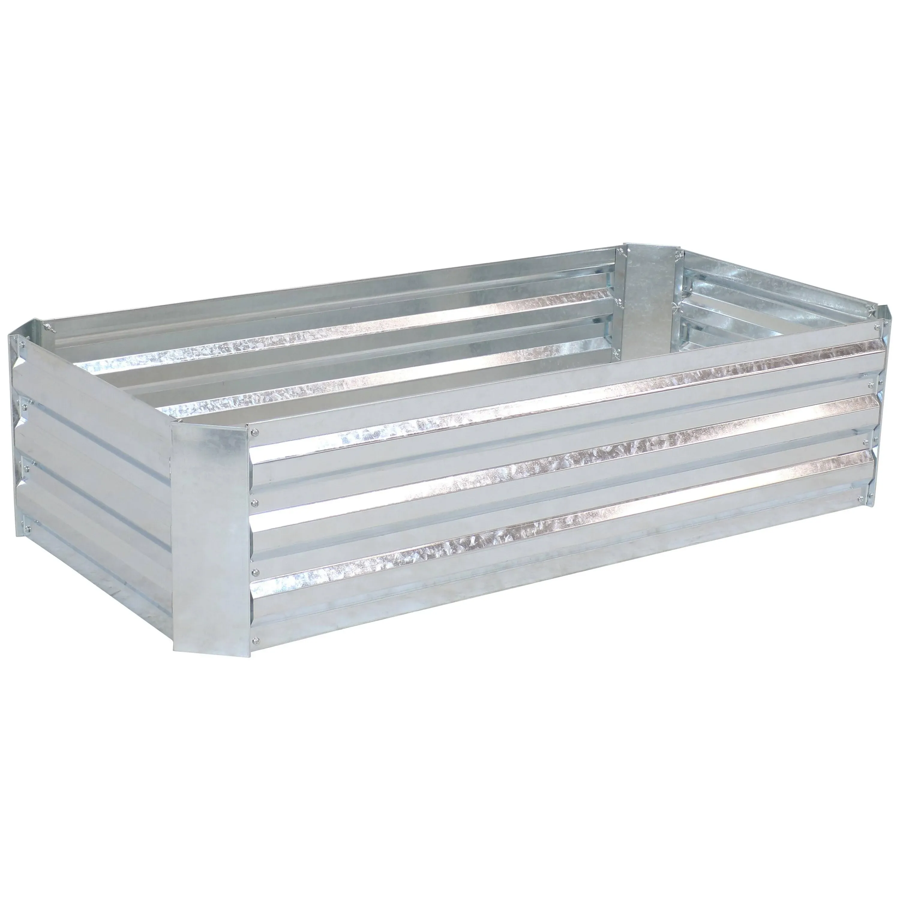 48 in. Rectangle Woodgrain Galvanized Steel Raised Bed