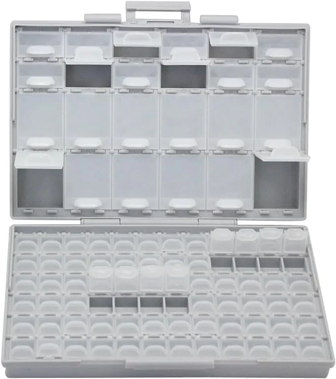 AideTek BOXALL96 96 Lids Enclosure SMD SMT Parts Organizer Surface Mount Box Labels