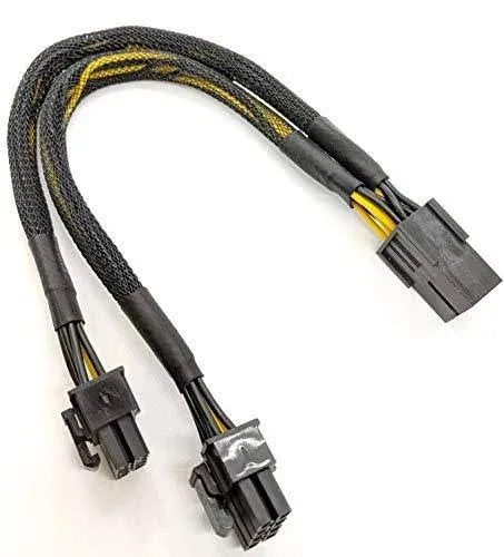 PCI-Express 8 Pin to 2 x 8 (6+2) Pin Video Card Y-Splitter Power Adapter Cable