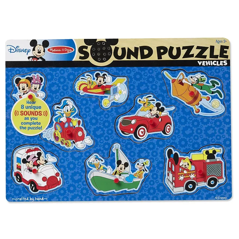 Melissa & Doug Disney's Mickey Mouse & Friends Vehicles Wooden Sound Puzzle