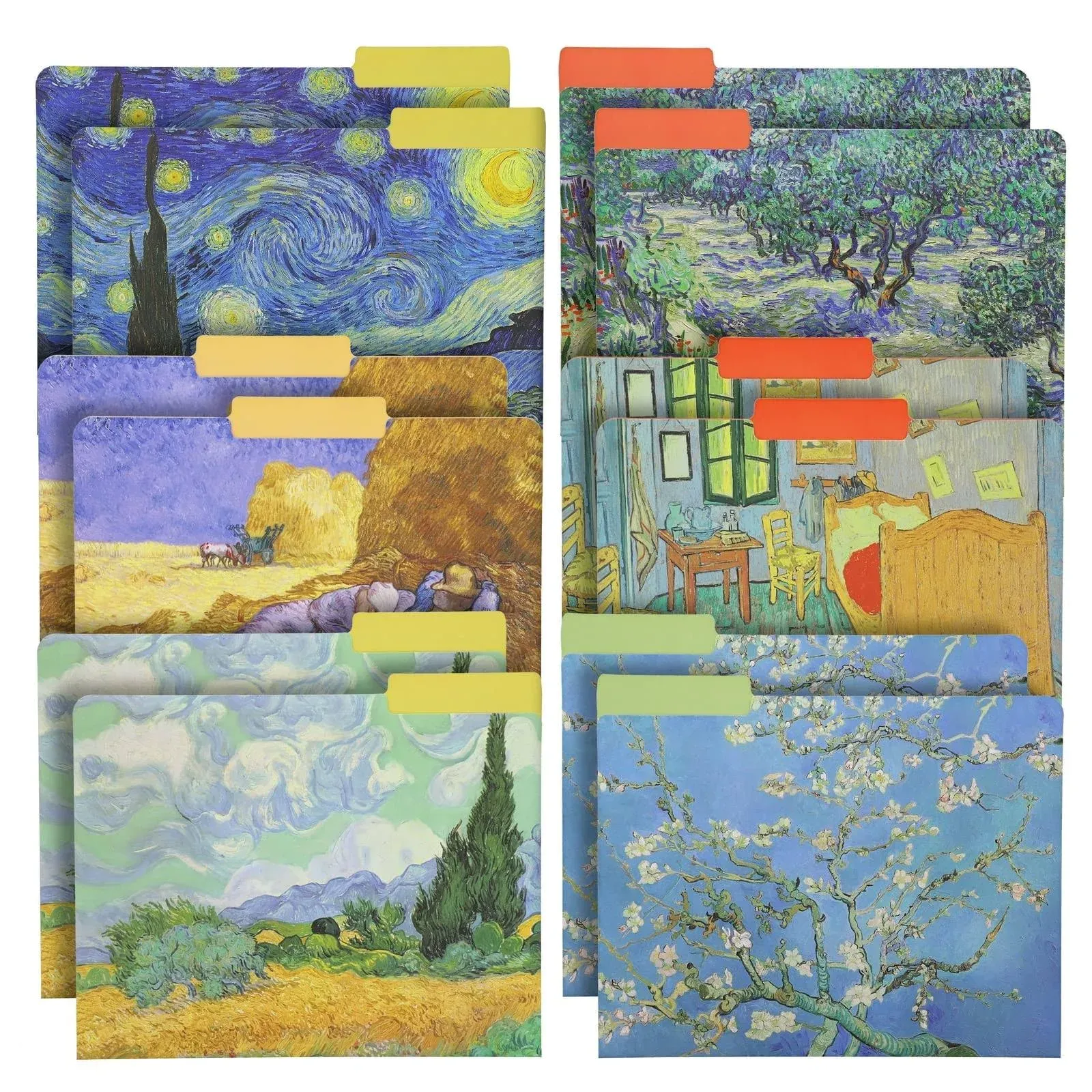 12 Pack Vincent Van Gogh Decorative File Folders