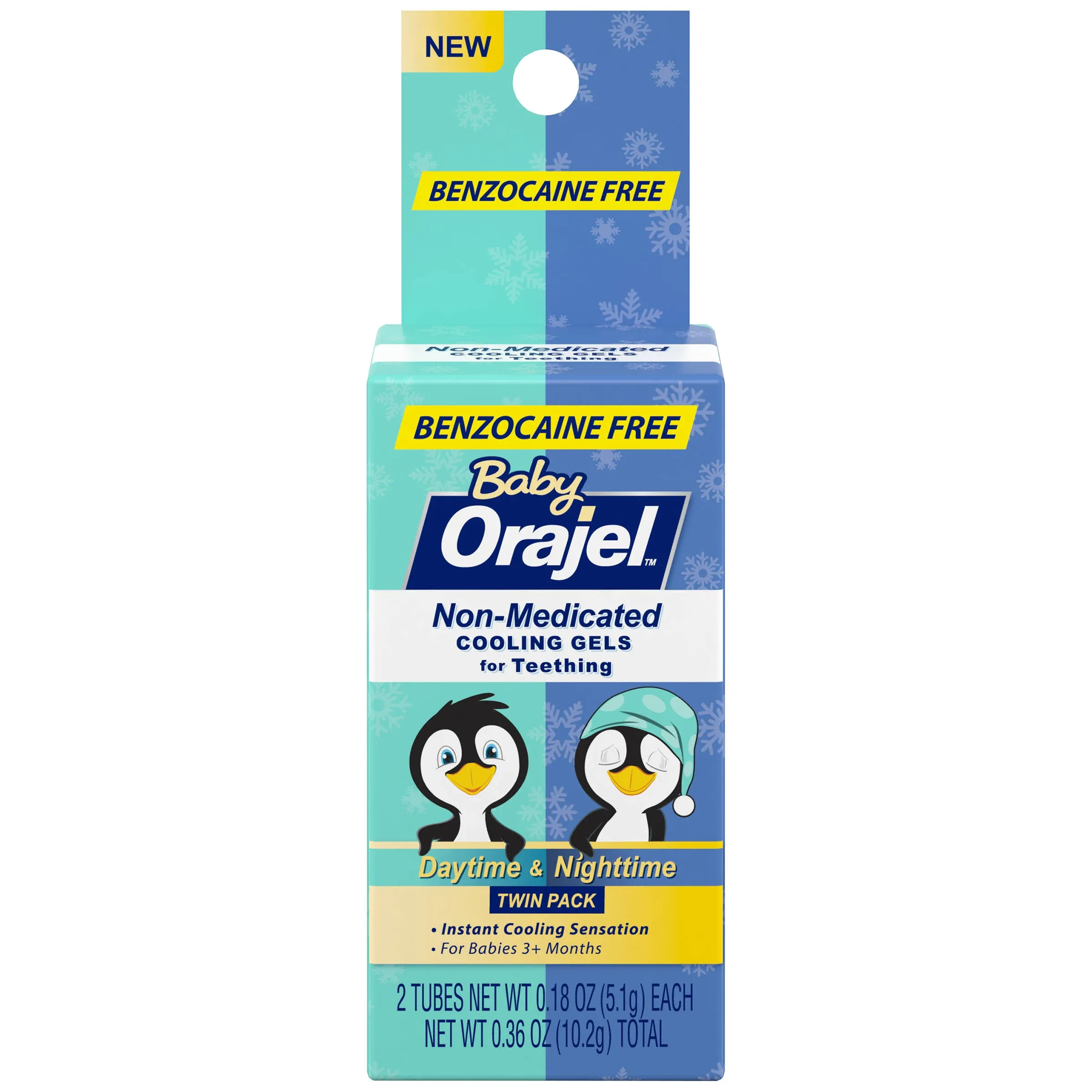 Baby Orajel Non-Medicated Cooling Gels for Teething Daytime & Nighttime