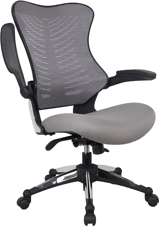 Office Factor Gray Office Chair, Ergonomic, Lumbar Support, Adjustable Executive