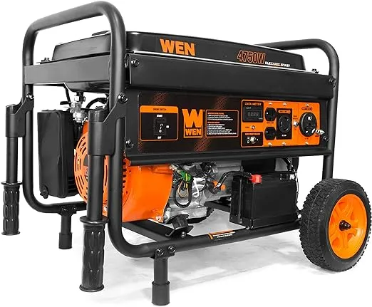 Wen 56475 4750-Watt Portable Generator With Electric Start And, Yellow And Black