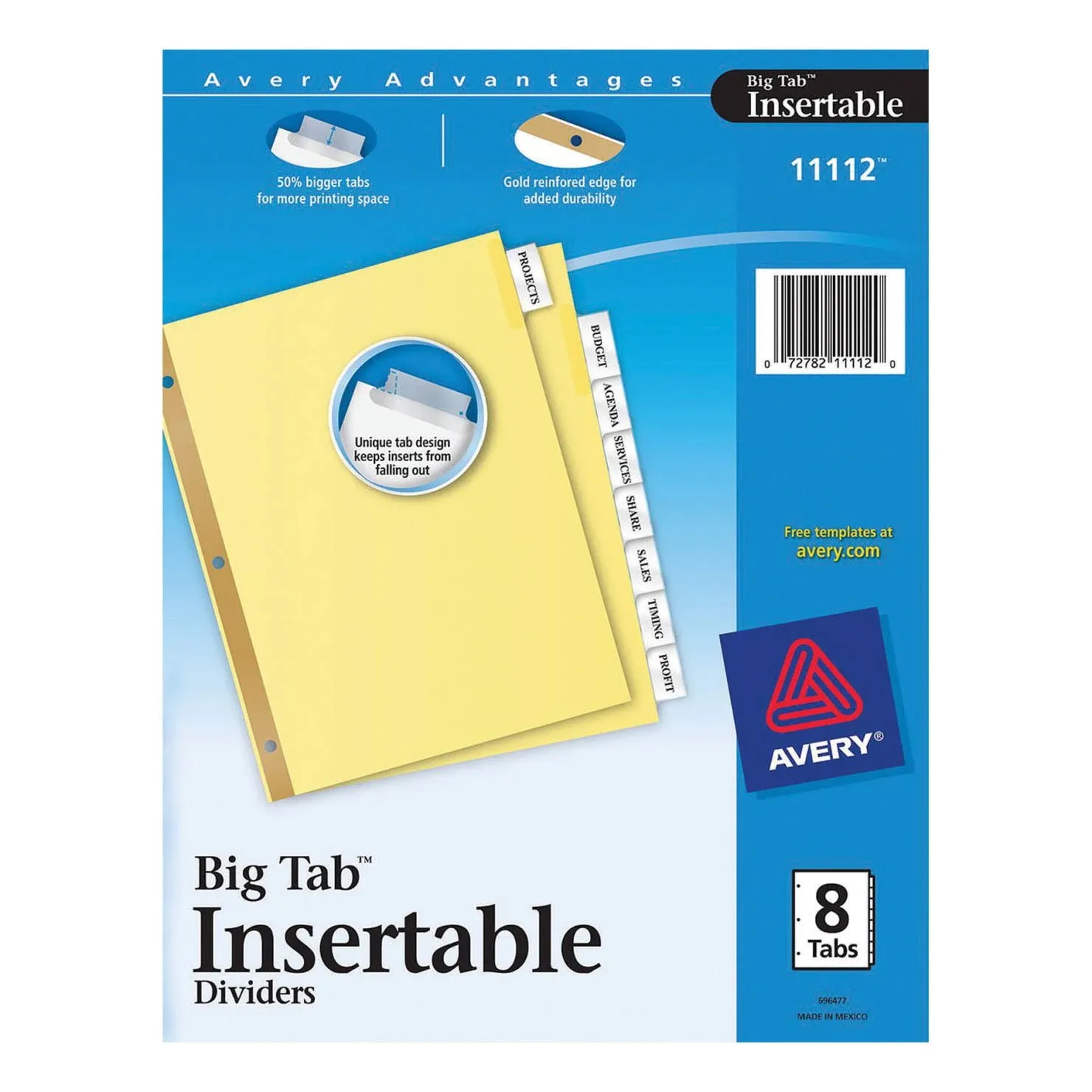 Avery 8-Tab Dividers Insertable Big