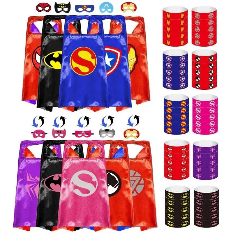 INBVE Kids Superhero Capes and Masks Costumes Set