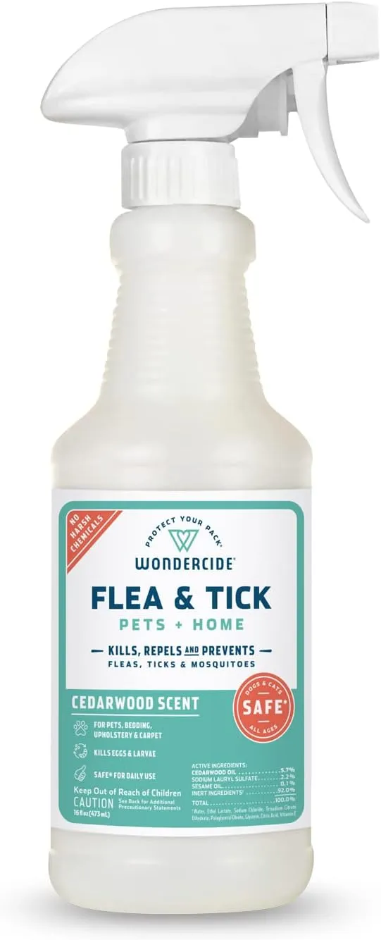 Wondercide Flea & Tick Spray for Pets & Home, Lemongrass, 16-oz