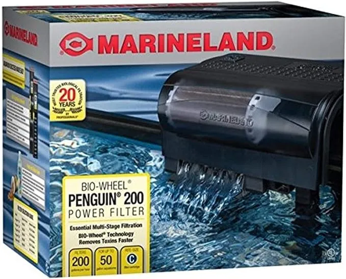 MarineLand Penguin 200 Power Filter, 200GPH (PF0200B),Black