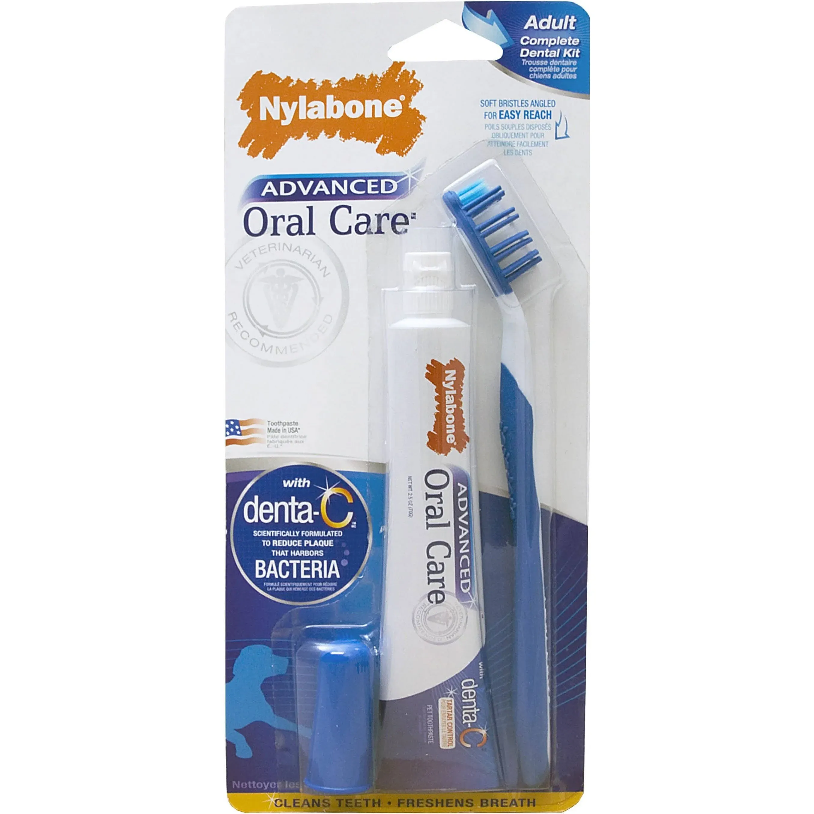 Nylabone Advanced Oral Care Natural Dog Dental Kit Peanut Flavor 2.5 oz.