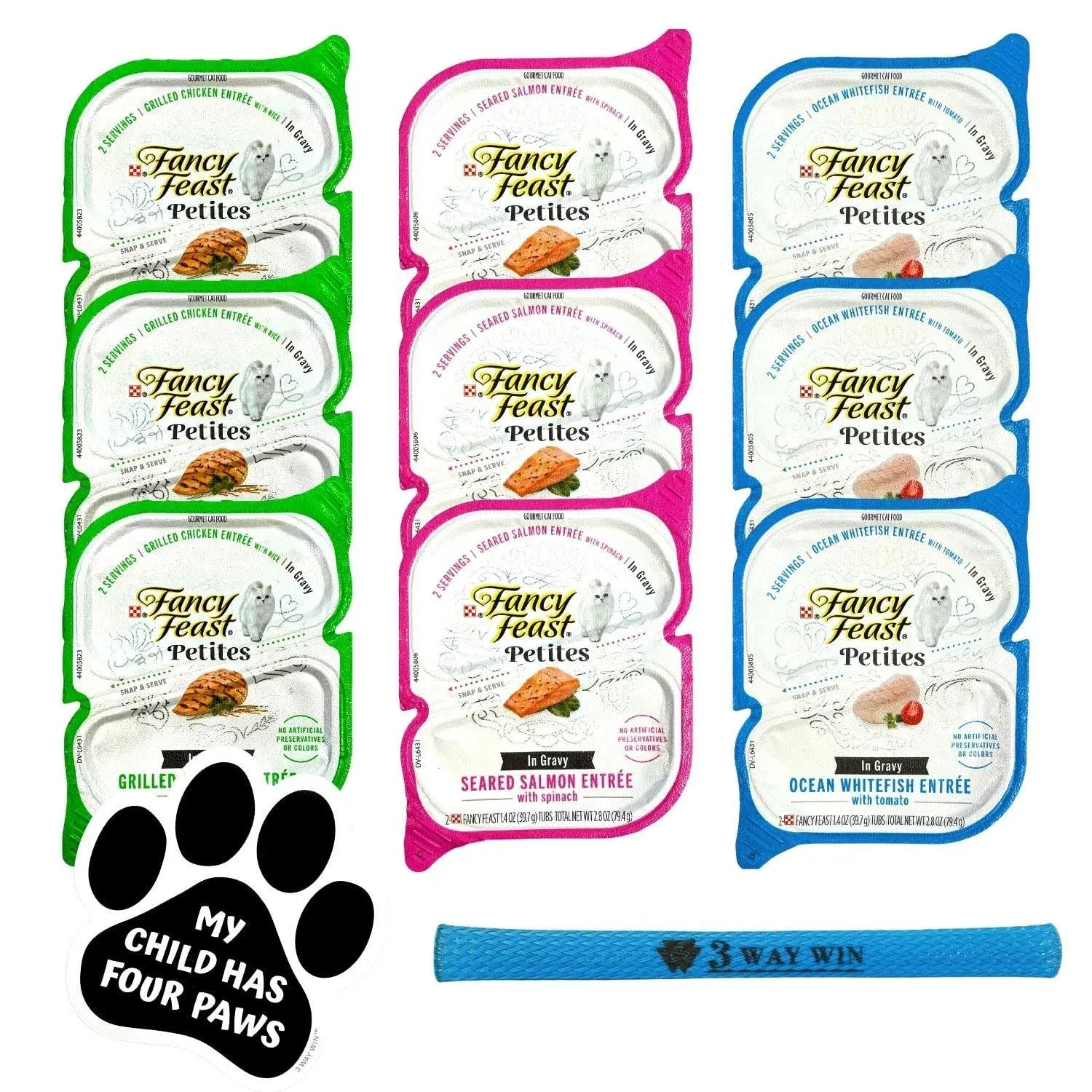 Fancy Feast Petites Variety in Gravy Bundle | 3 Flavors, (3) Each: Ocean Whitefi