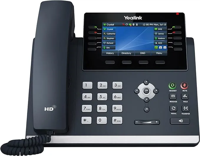 Yealink SIP-T46U 16-Line IP Phone PoE (SIP-T46U) New and Power Supply (PS5V2000US-SLIM)