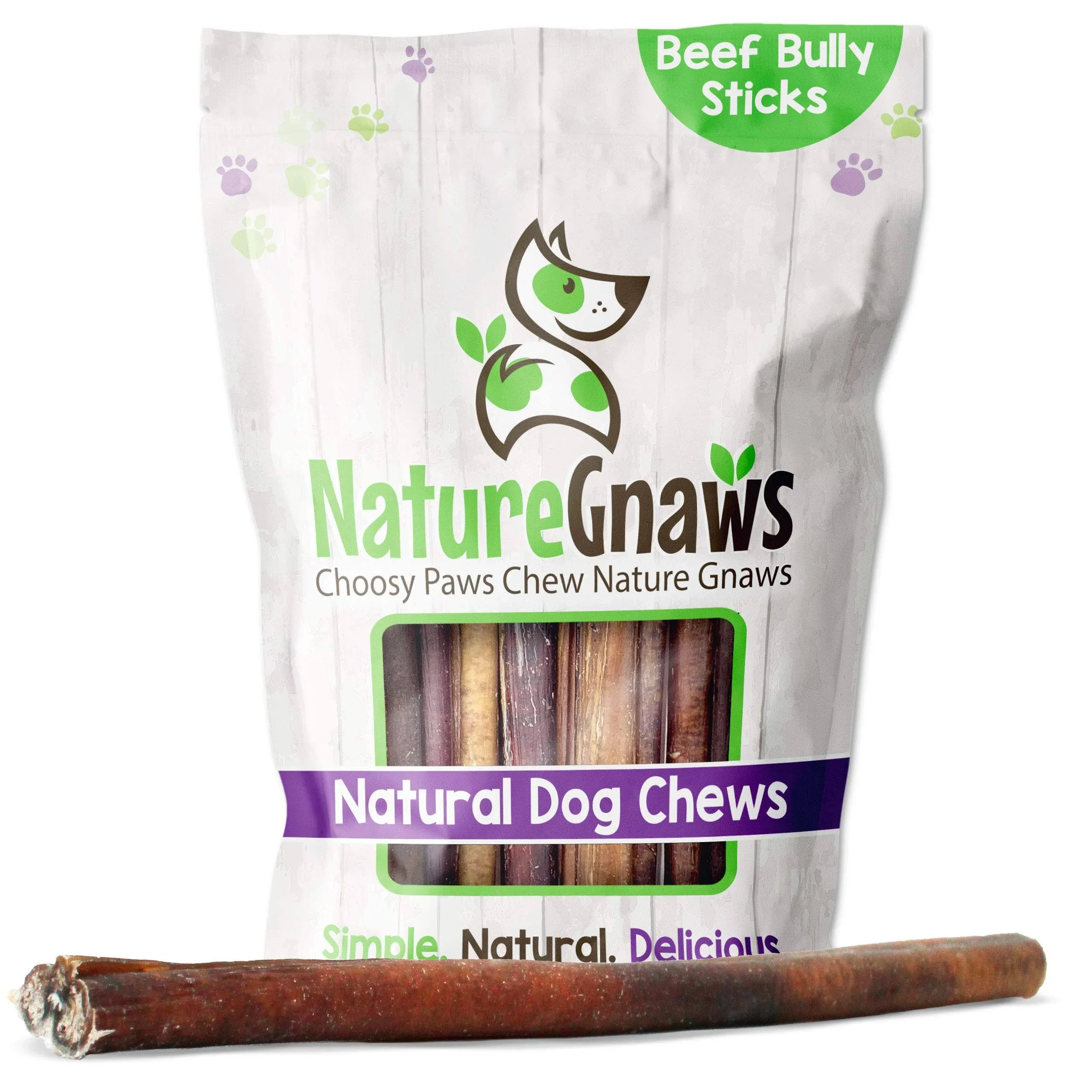 Nature Gnaws Bully Sticks for Dogs Premium Natural Beef Bones