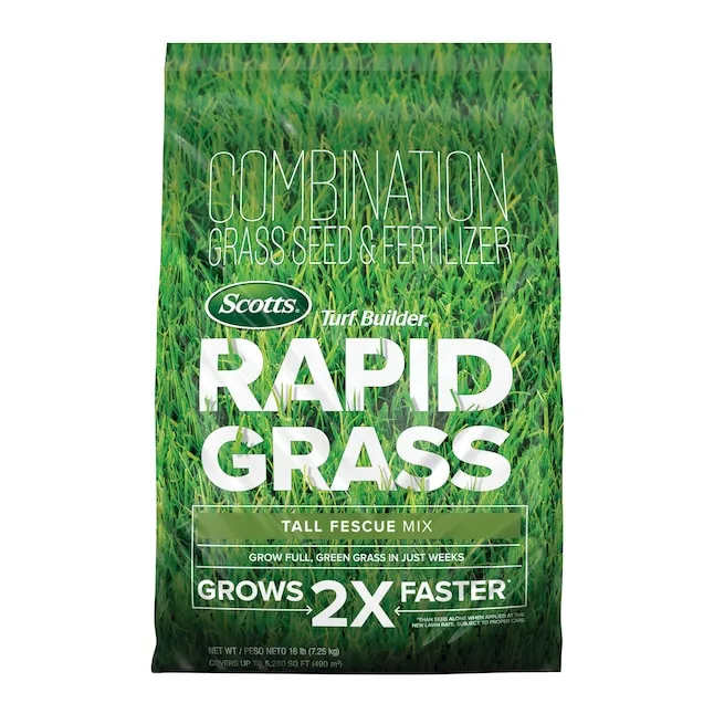 Scotts Turf Builder Rapid Grass Tall Fescue Grass Sun or Shade Grass Seed and Fertilizer 16 lb