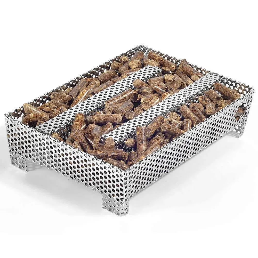 Buzzlett 12 Hours Pellet Maze Smoker Tray, Perfect for Hot or Cold Meat, Cheese, Fish and Pork Smoking, 5 inch x 8 inch