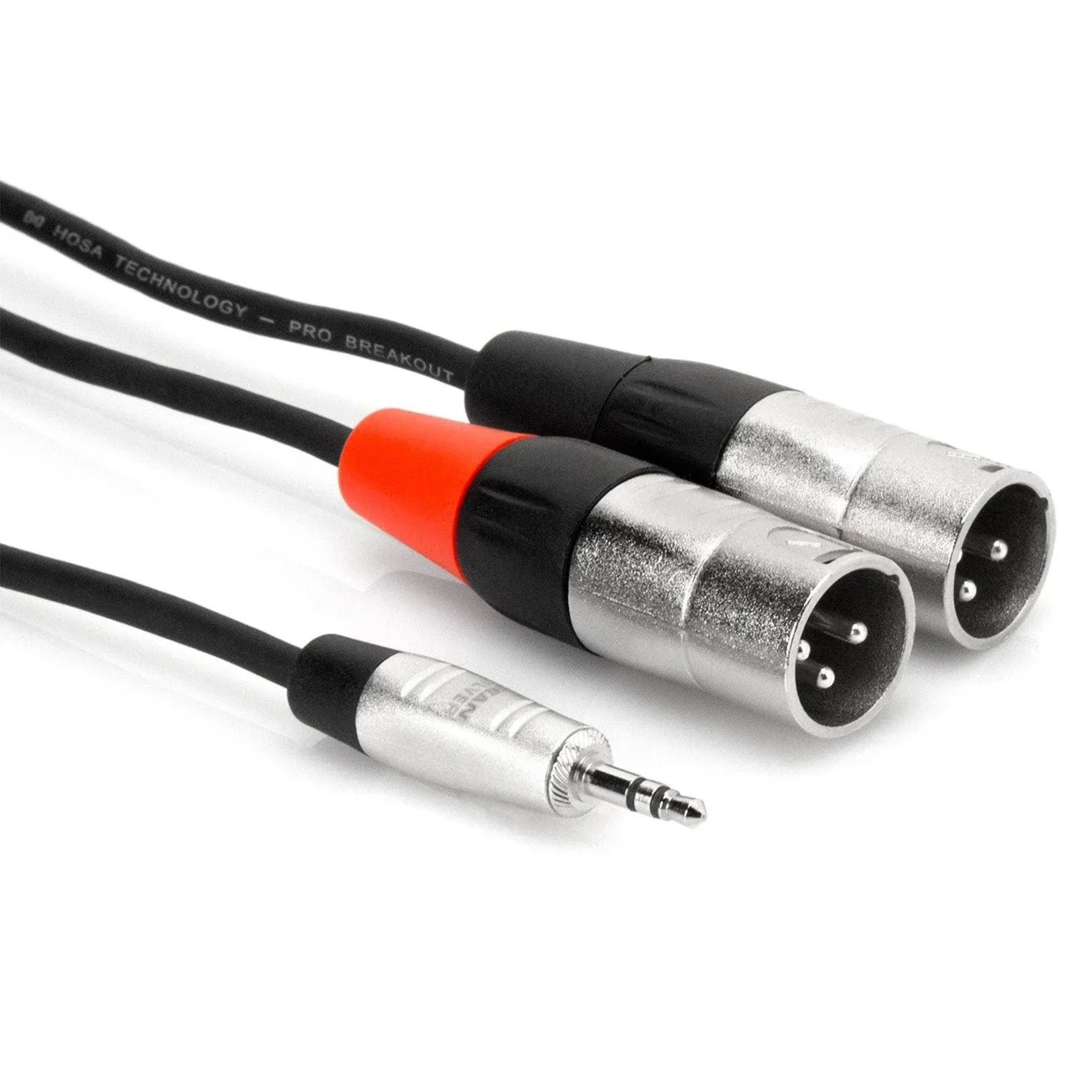 Hosa HMX-010Y Pro Stereo Breakout Cable - 3.5mm TRS Male to Dual XLR Male - 10 foot