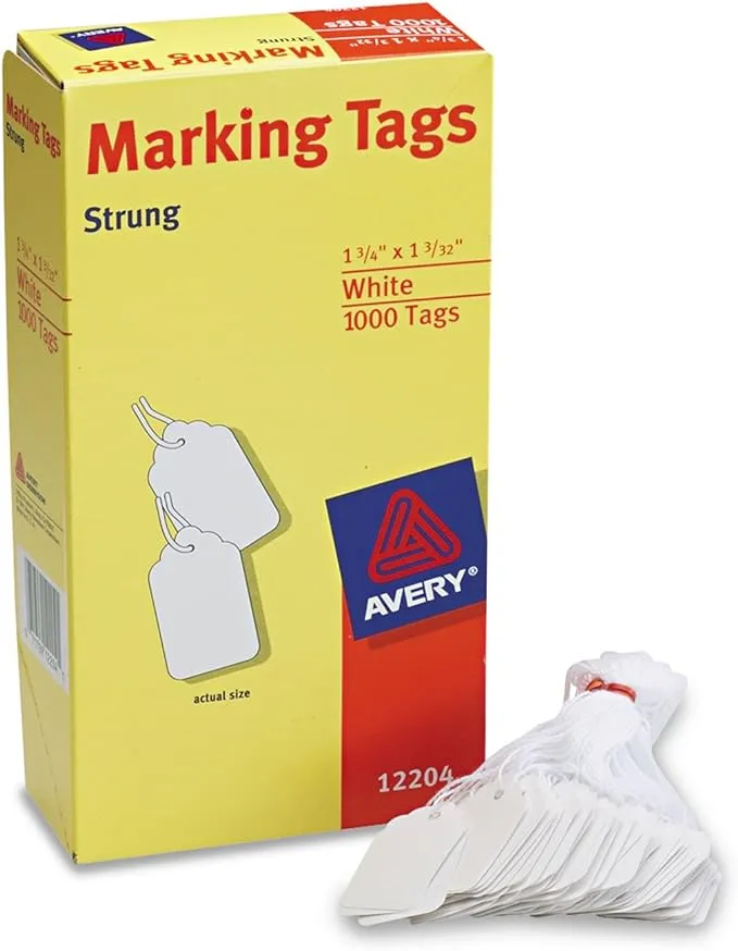 AVERY Medium-weight White Marking Tags, 1 3-4 X 1 3-32, 1,000-box