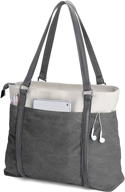 Women's Work Bag with Laptop Compartment Zipper Pockets Teacher Totes Purse