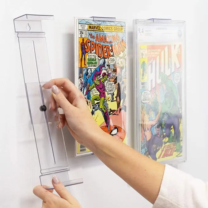 CollectorMount Comic Mount 5 Pack, Comic Book Shelf Stand or Wall Mount Display, Invisible and Adjustable