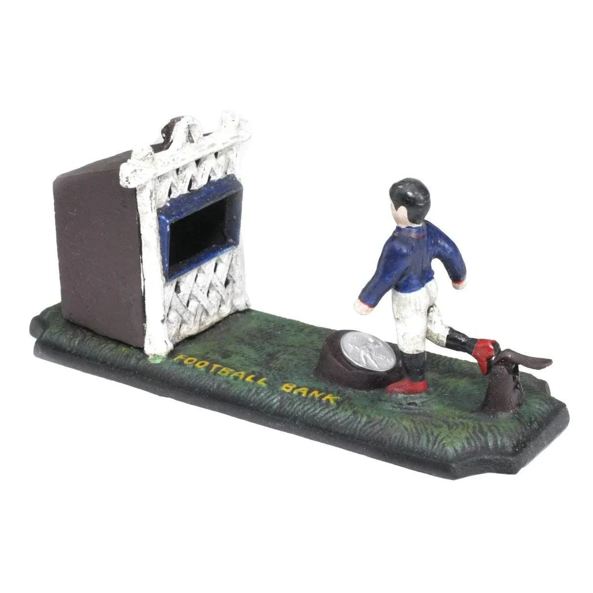 Design Toscano Old-Fashioned Footballer Authentic Foundry Iron Mechanical Bank