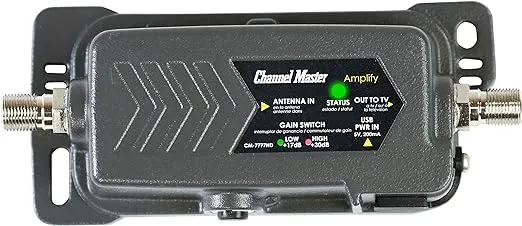 Channel Master CM-7777HD Amplify Adjustable Gain TV Antenna Preamplifi