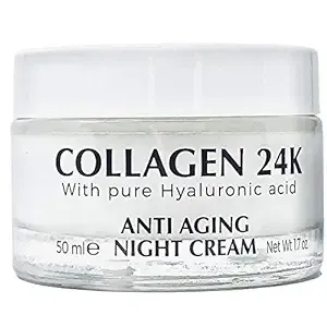 Delfanti Milano Collagen 24K Anti-Aging Night Cream Hyaluronic Acid 1.7 oz/50 mL