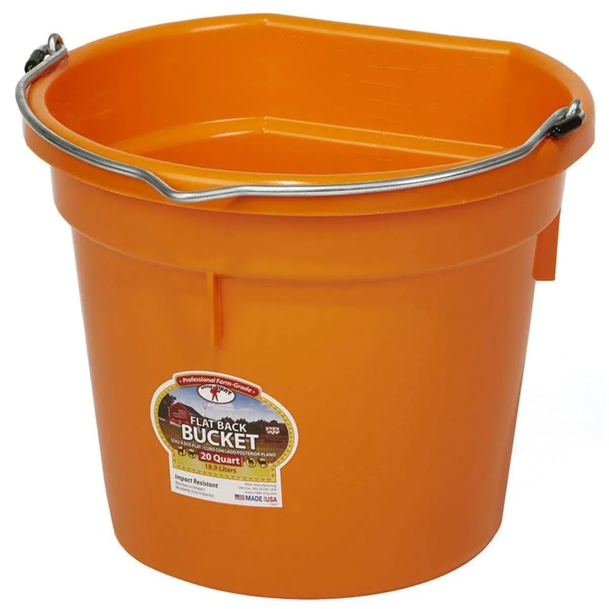 Little Giant 20 Quart Flat Back Plastic Bucket Green