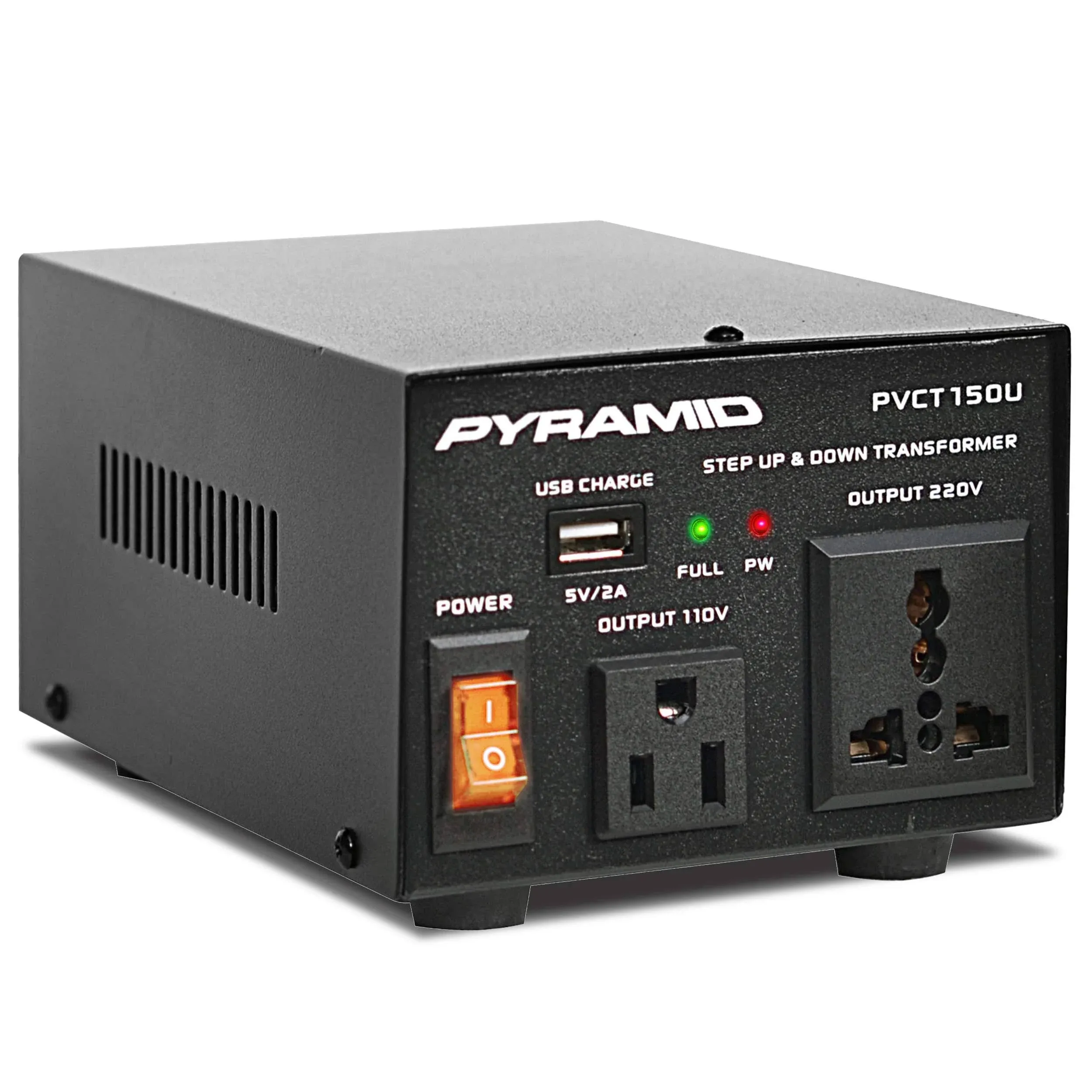 Pyramid Step Up and Down Converter - 50 Watt Voltage Converter Transformer w/USB Charging Port, UK Power Adapter, AC 110/200 to 220/240 Volt Vice Versa, 110V/200V/220V/240V Input Voltage - PVCT150U