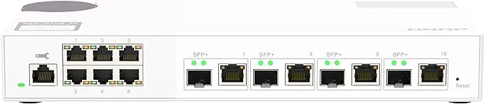 QNAP 10-Port 10GbE Layer 2 Managed Switch with 4 x 10GbE SFP+/RJ45 Combo and 6 x 2.5GbE RJ45 Ports (QSW-M2106-4C-US)