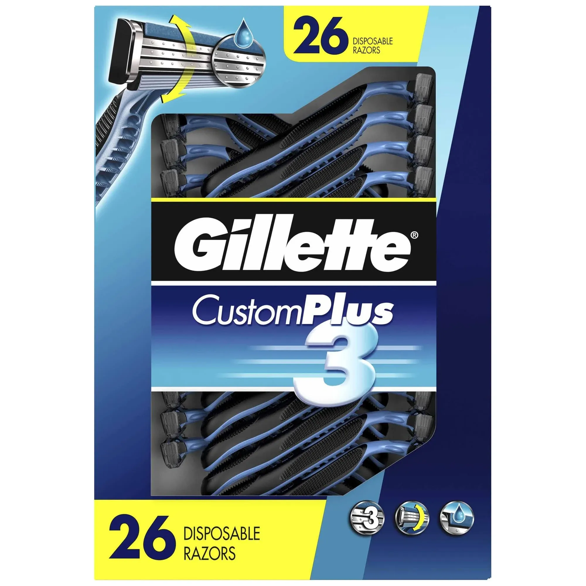 Gillette Custom Plus 3 Shaving Disposable Razor Male 26Book