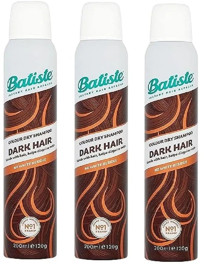 Batiste Dry Shampoo, Dark & Deep Brown 6.73 oz (Pack of 3)