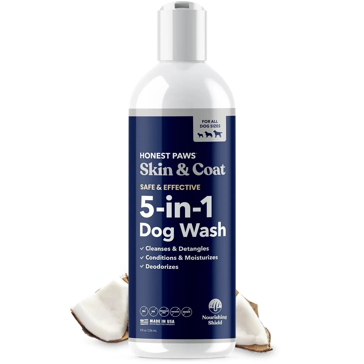 Honest Paws Dog Shampoo And Conditioner - 5-in-1 For Allergies And Dry, Itchy, -