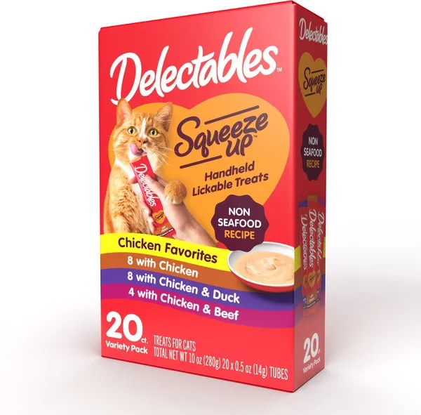 Hartz Delectables Squeeze Up Non-Seafood Variety Pack Lickable Cat Treats