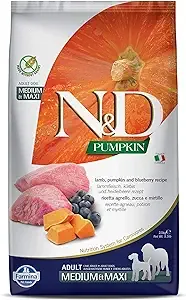 Farmina N&D Pumpkin Lamb & Blueberry Medium & Maxi Adult Dry Dog Food 5.5 lbs